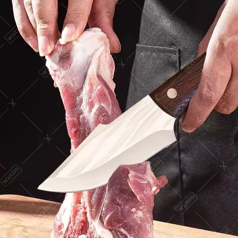 WXCOO Kitchen Knife Handmade Knife Forged Stainless Steel Boning Meat Cutting BBQ Knife Household Fruit Vegetable Slicing