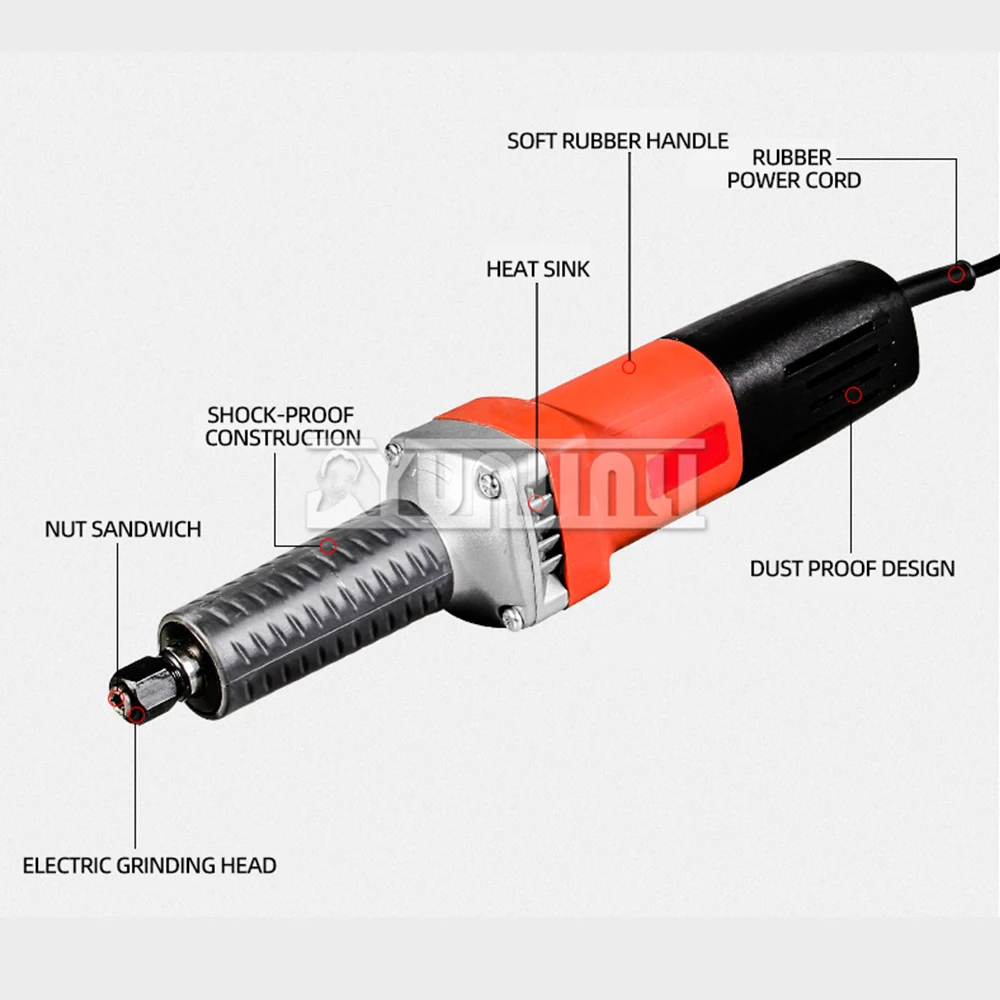 Elektrische Slijpmachine PG-600B 6mm Elektrische Slijpkop Steenhouwen Machine 550w Handheld Metalen Slijpmachine