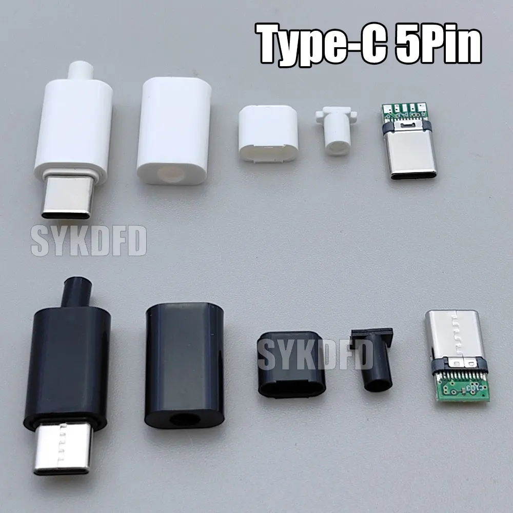 Type-C Male 5 Solder Joints USB 3.1 24Pin For Mobile Phone Fast Charging 3A C TO C With CC Solder Pad Repair DIY Data Plug