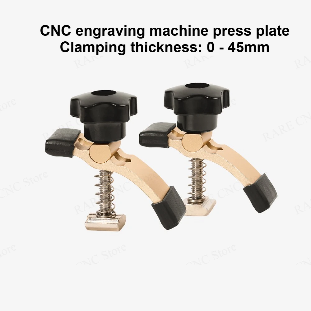 2PCS Aluminum Alloy T‑Track Hold‑Down Clamp T‑Slot Fixture Kit CNC Router Press Plate for 3018 Engraver Woodworking Metalworking