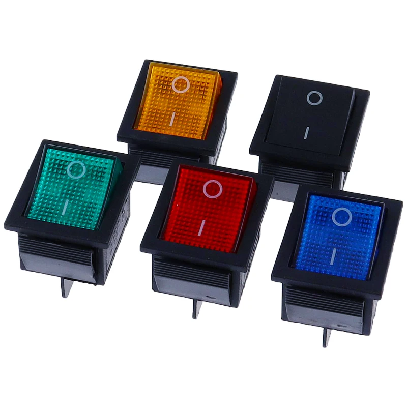 1PCS 5PCS Latching Rocker Switch Power Switch I/O 4 Pins with Light 16A 250VAC 20A 125VAC KCD4