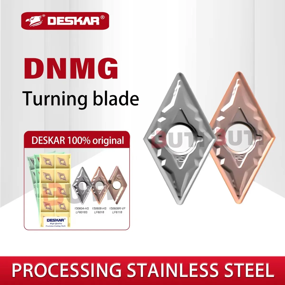 

DESKAR 100% оригинальные твердосплавные вставки DNMG 150604 / 150608 -HS/R-VF/L-VF LF6018 LF6018S LF6118 Токарный станок с ЧПУ Внешний токарный инструмент