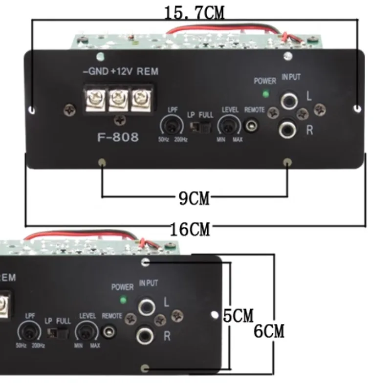 High power Bluetooth amplifier board single channel car audio subwoofer motherboard block 12V car modification