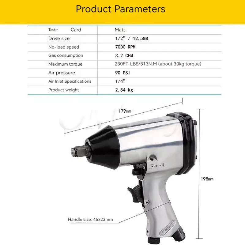 Pneumatic Wrench High Torque Pneumatic Impact Wrench Spanner Air Tools Wrench Tool for Car Wheel Repairing