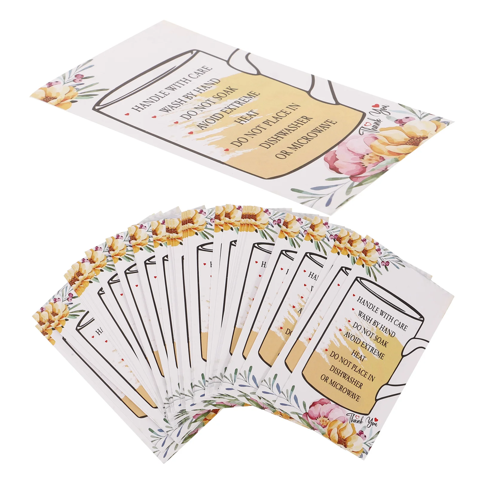 

50 шт., направляющие для ухода за кружками, карты с толстым покрытием, бумажные вставки для ухода за стаканами, инструкции по уходу за клиентом, направляющие для стаканов, маленькие направляющие карточки