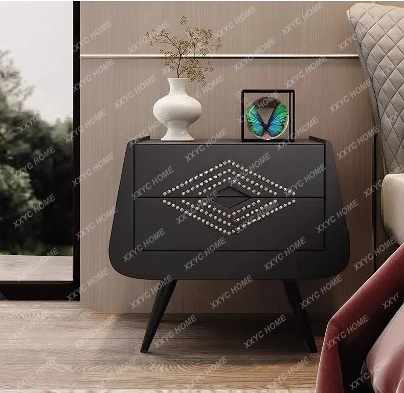 Bedside table Home bedroom Shelf Light luxury Modern high sense