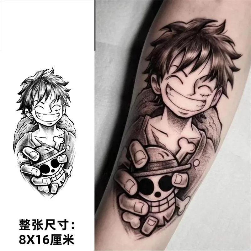 One Piece Luffy Tattoo Stickers Anime Herbal Water Transfer Stickers Adult Body Art Durable Non Fading Arm Fake Tattoo Toy Gifts