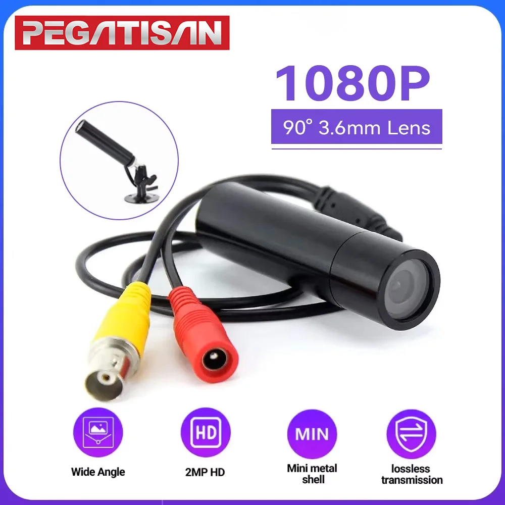 

PEGATISAN 1080P AHD Bullet Camera 2MP Mini Metal CCTV 3.6mm Lens Day/Night Vision UTC/4-in-1 OSD 12V DC For Indoor/Outdoor