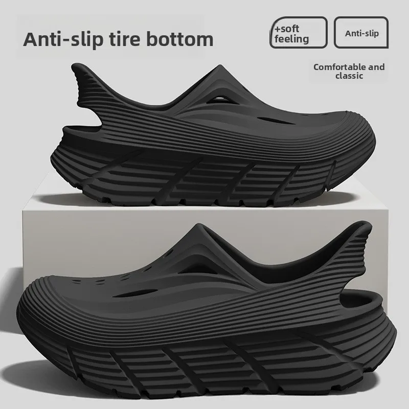 Non-slip hole shoes men's summer 2026 new deodorant stepping on shit feeling outdoor sports eva wear cool slippers men