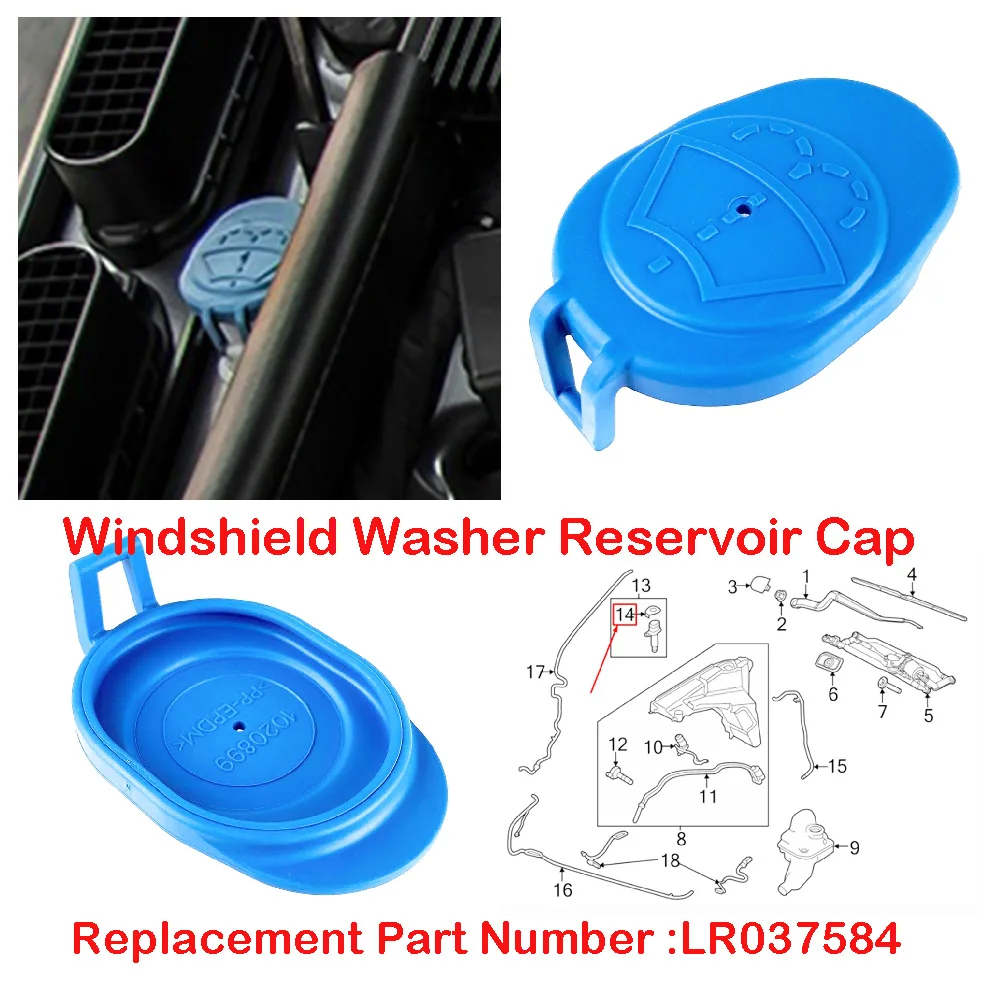 

Auto Parts LR037584 Fits for LAND ROVER Range Rover Sport 2014-2022 Car Front Windshield Wiper Washer Fluid Reservoir Cap