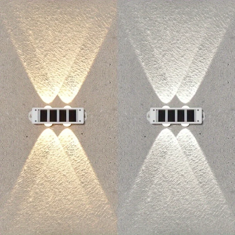 Solar Powered Wall Lights Outside Up and Down Fence Mount Outdoor Decorative Waterproof Lamp for Porch Deck Patio Yard Garden