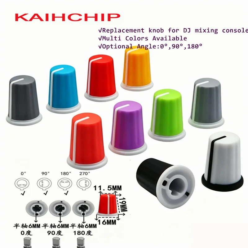 K16×19mm DJ Mixer EQ Potentiometer Rubber Knob 6mm D Half Shaft  Audio Console Volume knob for Pioneer DJM-2000 DJM-2000nexus EQ