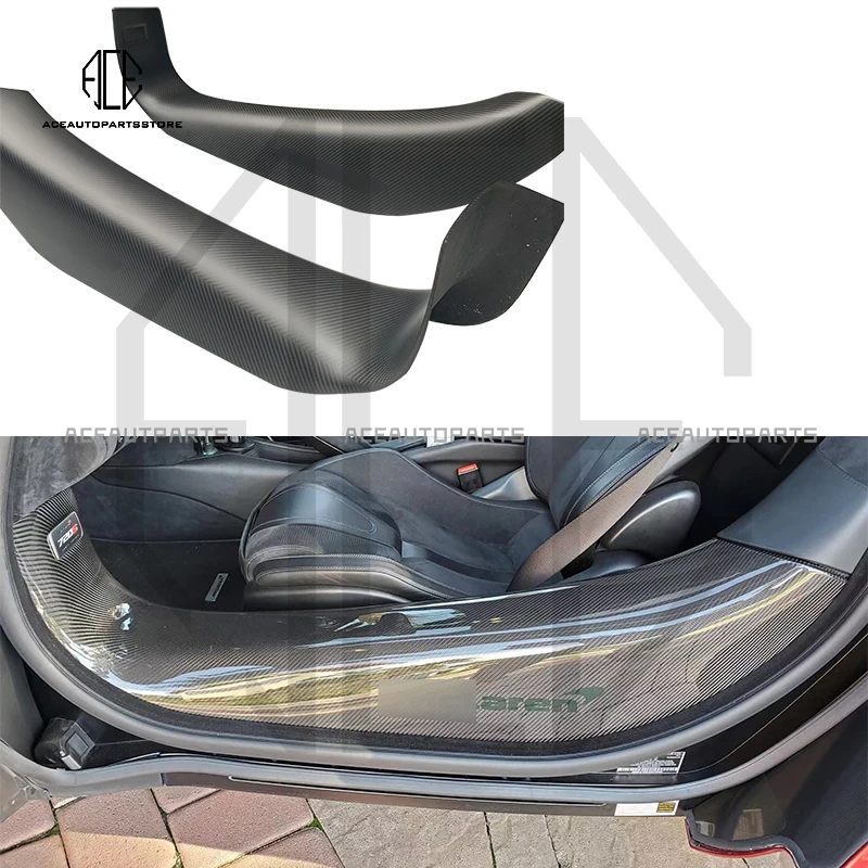 

Carbon Fiber Side Door Sill Welcome CF Pedals Plate Guards For McLaren 720s