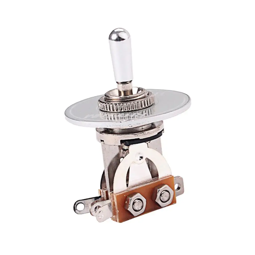 Electric Guitar Parts 3 Position Guitar Switch Open Toggle Knob with Rhythm Treble Washer Ring Plate for Pickup Selector Wiring