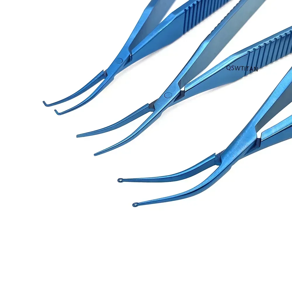 Strumento chirurgico oftalmico: pinza per lenti stile Clayman Kratz in titanio