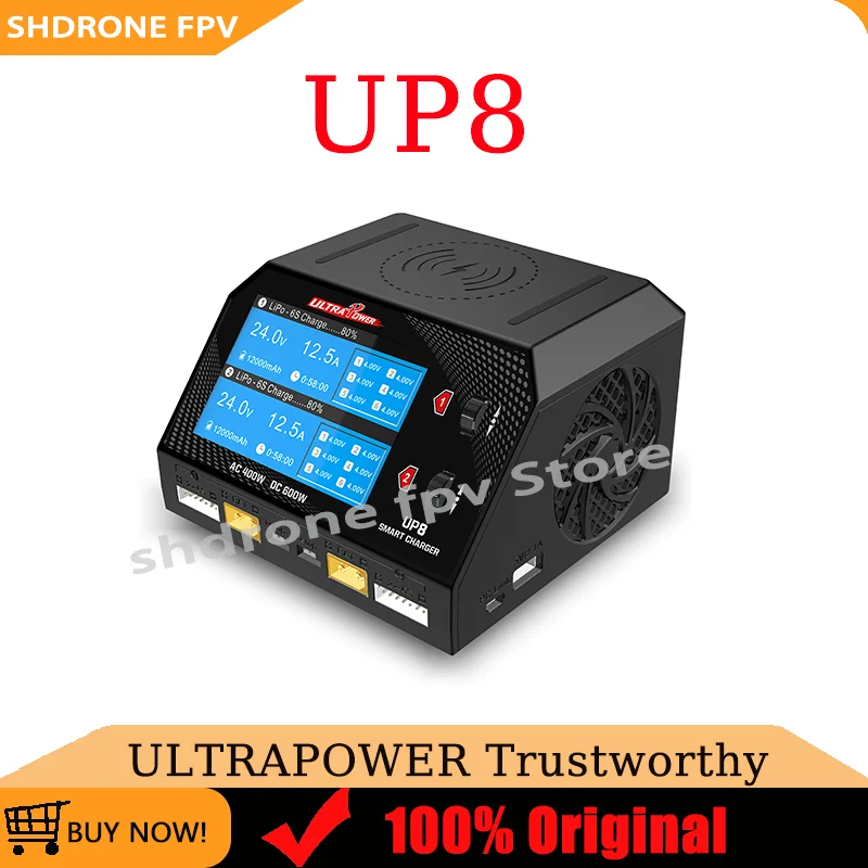 Зарядное устройство Ultra Power UP8, двухканальное, 2x16А, AC 400Вт, DC 600Вт, для LiPo, LiHV, LiIon, LiFe, NiCd, NiMH, с функцией балансировки и разрядки