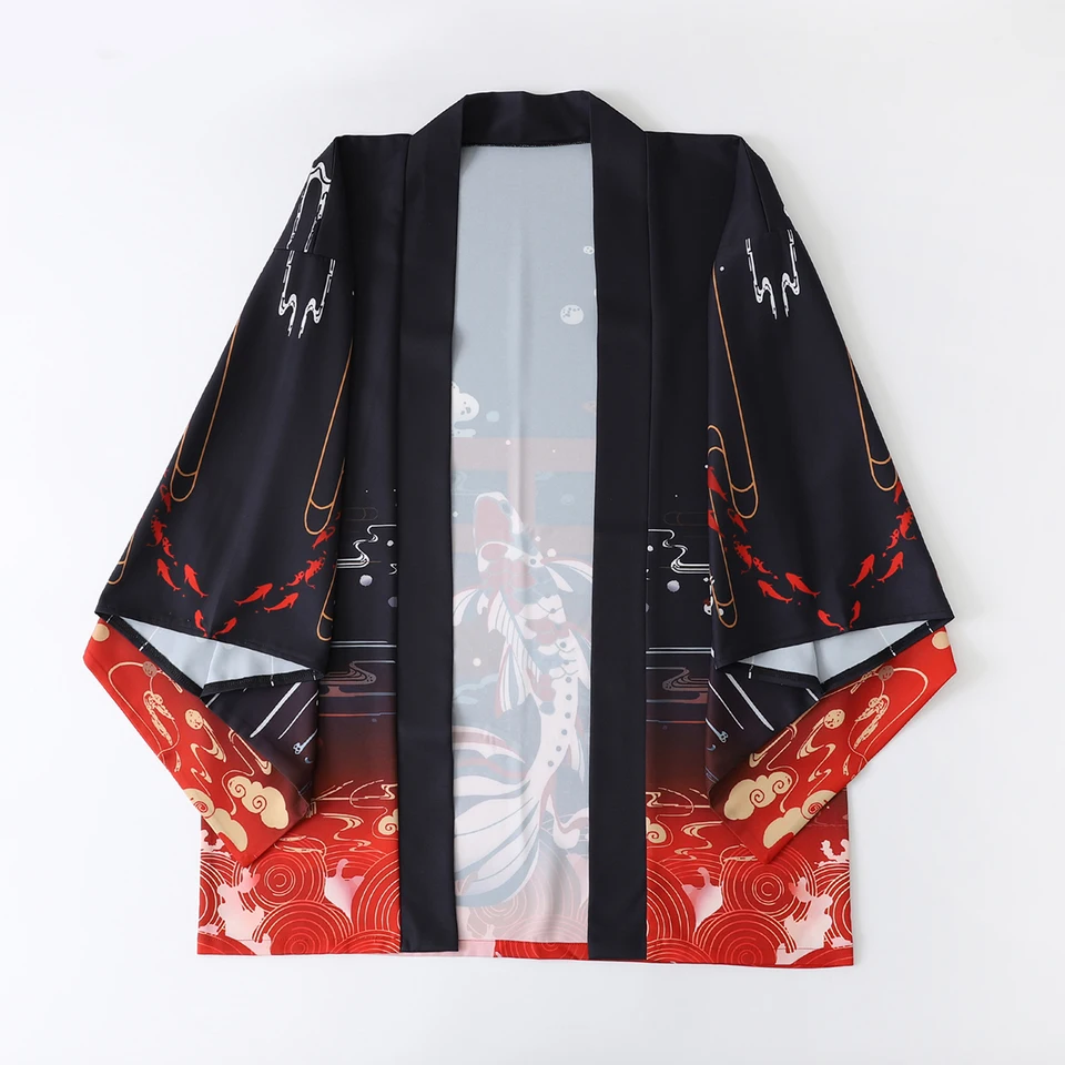 Cardigan Kimono Imprimé Sanfly Patchwork Haori Cosplay Harajuku - Style Japonais