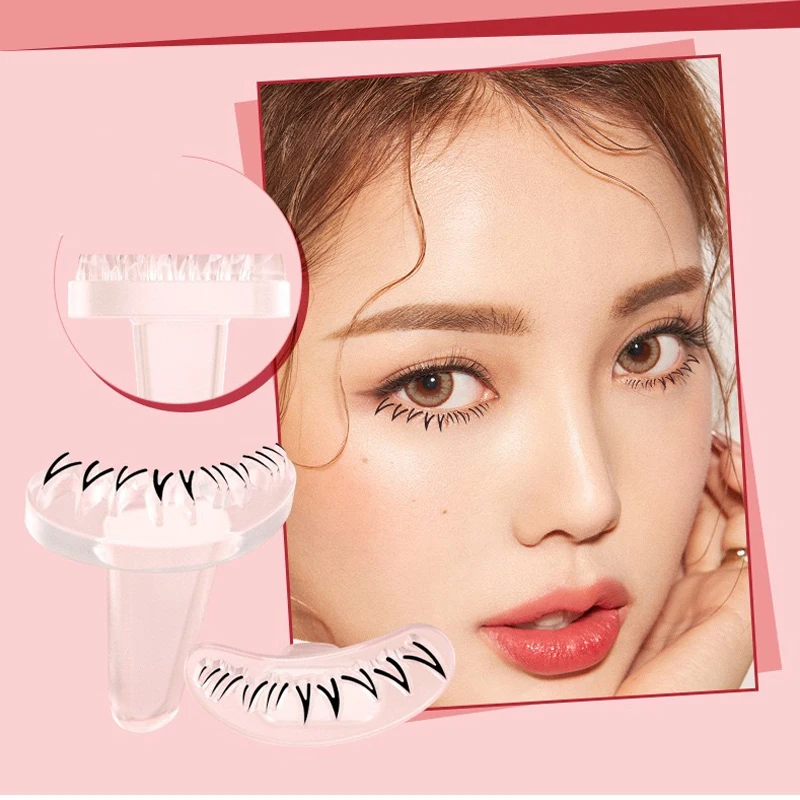 Lower Eyelash Stamp Stencil With Handle Eyelash Applicator Quick Makeup Under Eyelash Template Seal False Eyelashes Stamper