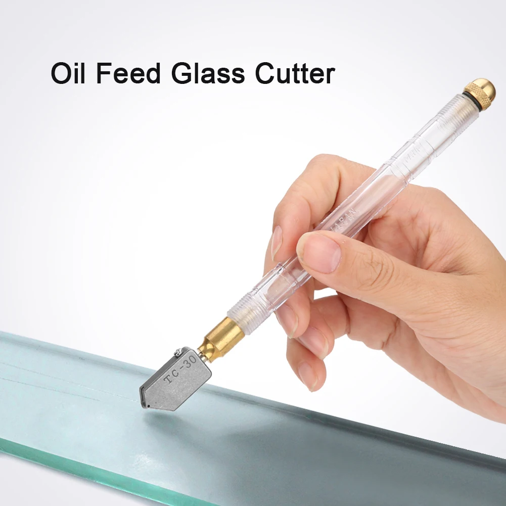 

Oil Feed Glass Cutter Professional Plastic Handle Glass Cutting Tool