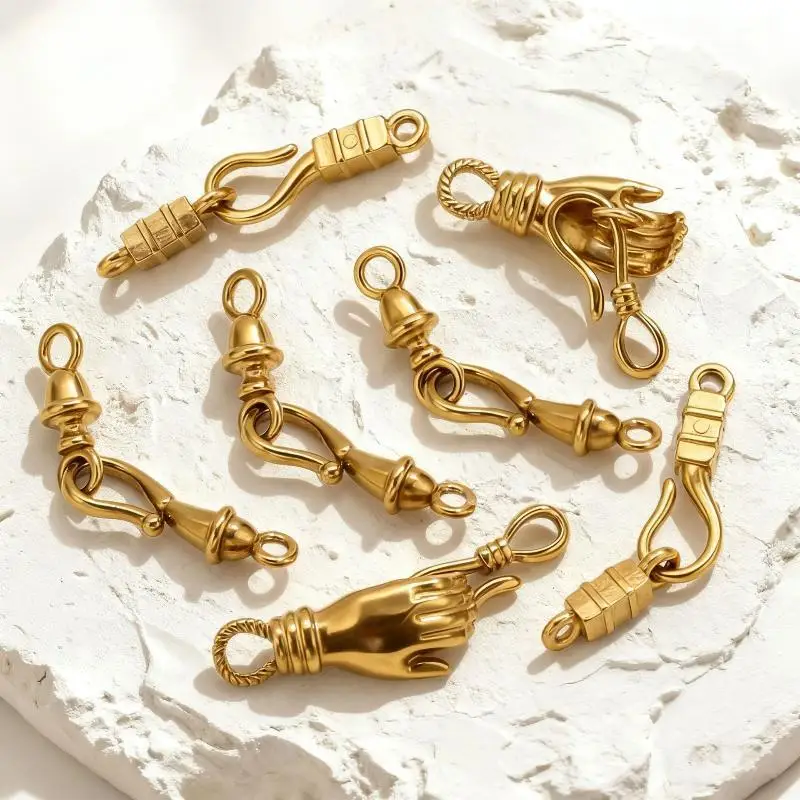 5 Stück, einfach zu verwenden, S-förmige Schließe aus Edelstahl, DIY-Schmuckverbinder, Schnalle für die Herstellung von Armbändern und Fußkettchen. – Detail 1
