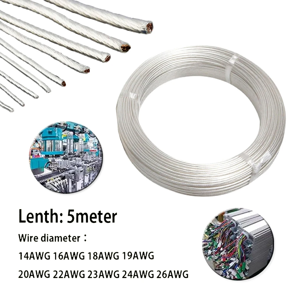 

1pcs 14/16/18/19/20/22/23/24/26AWG Silver Plated OCC FEP Wire High Purity OFC Copper Wire DIY Amplifier Headphone Speaker Cable