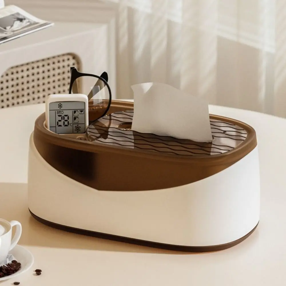 

Durable Plastic Tissue Box Large Capacity Simple Paper Drawer Box Dustproof Napkin Holder Desktop