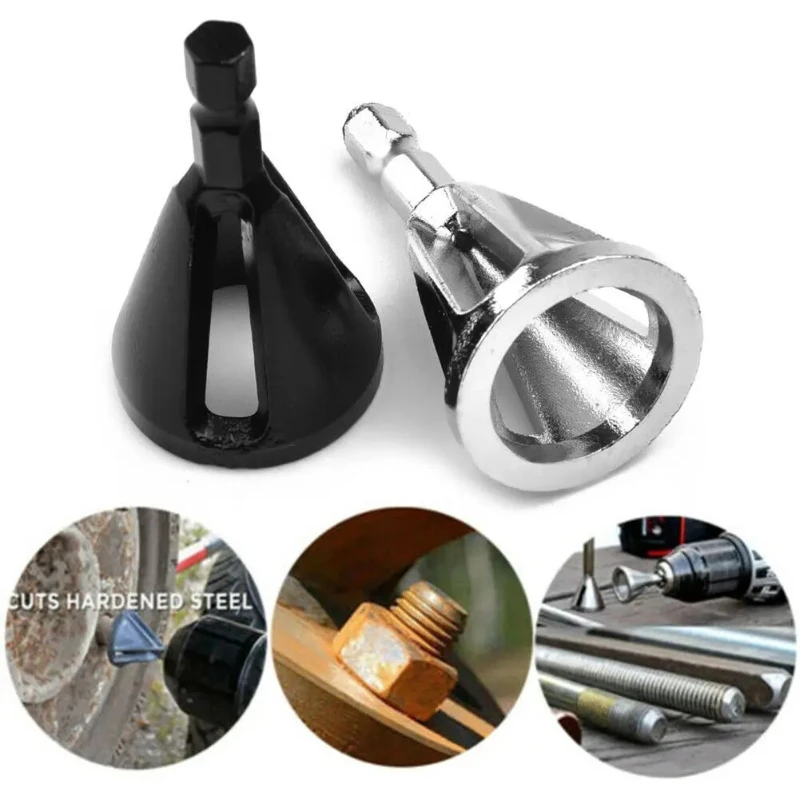 Hex/Triangle Handle 3-Blade External Chamfer Tool,Fast Deburring Drill Bit Accessory for Stainless Steel,Copper & Screw Trimming