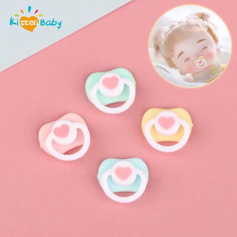 5PCS Lovely Mini Pacifiers For Reborn Dolls Pacifiers Nipples Pink Blue White Color Dummy Fit For Reborn Babies DIY