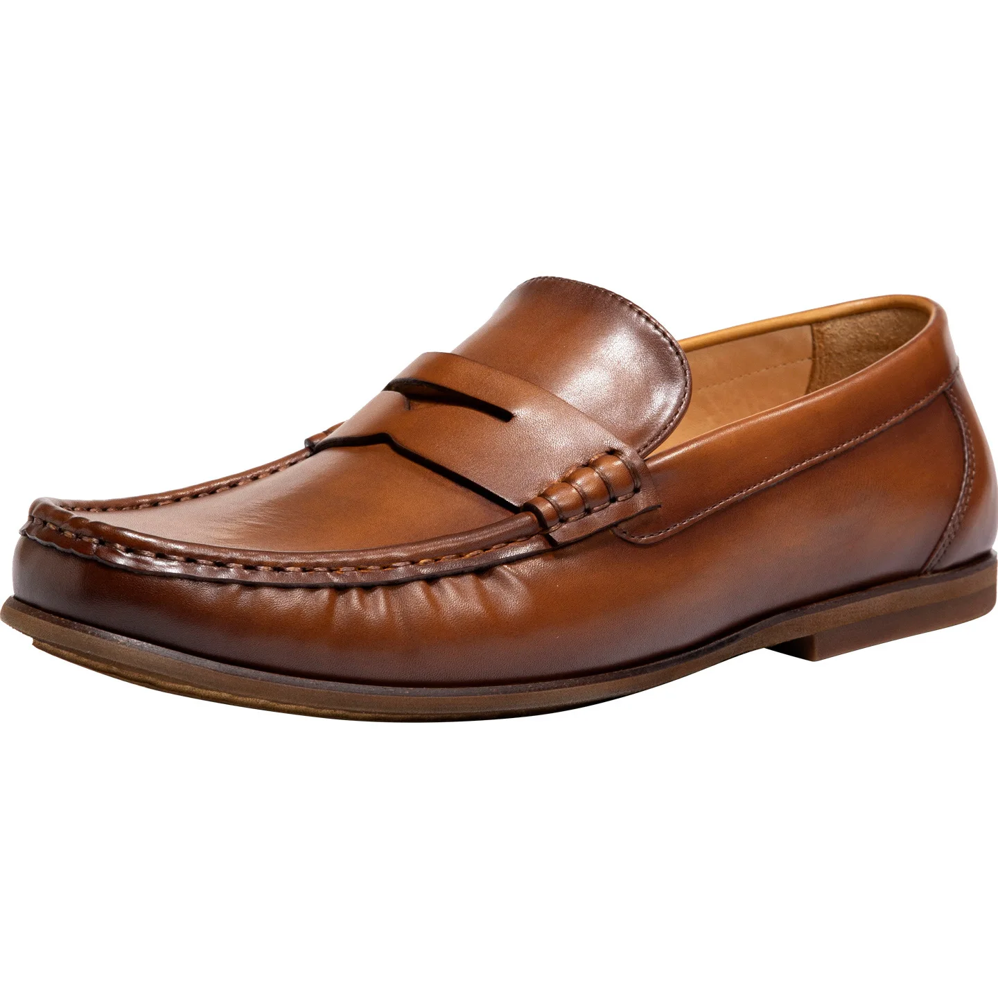 

Handmade Men's British Style Slip-On Genuine Leather Loafers Soft Sole Business Casual Cowhide Shoes Comfortable Everyday Wear