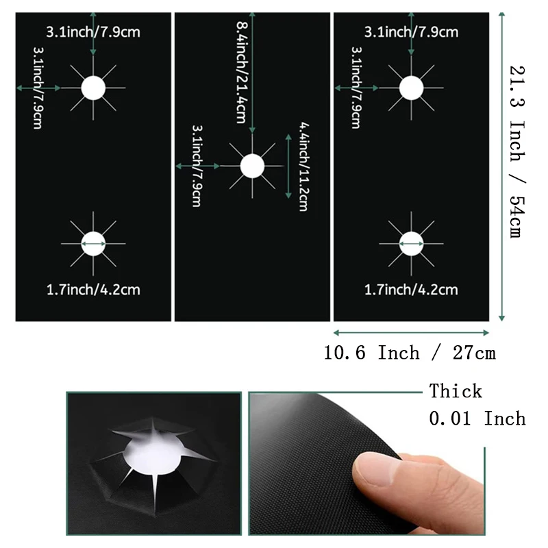 5-Hole Gas Stove Pad Protective Cover Cleaning Anti-dirty Non-stick Pad Reusable Stovetop Scratch Protector Pads Kitchen Parts