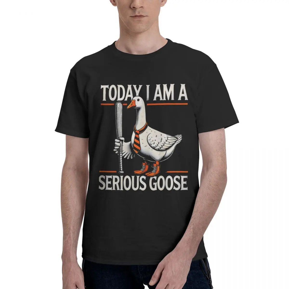 Men Today I Am A Serious Goose Gifts T Shirt Vintage Big Size Cotton Custom Sleeve Shirt Men