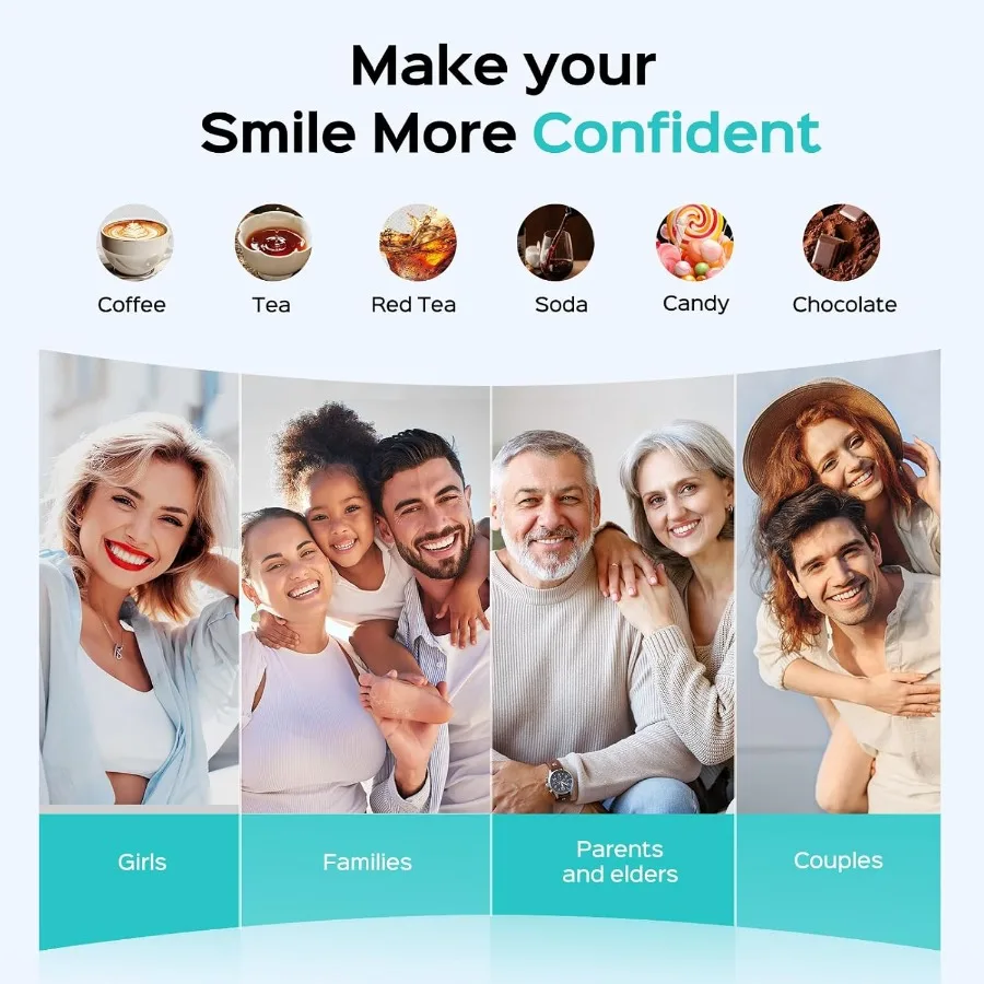 جهاز تنظيف الأسنان بالماء مع 30 قطعة مجموعة إعادة تعبئة نكهة النعناع لتبييض الأسنان والعناية باللثة سهلة الاستخدام ومحمولة لمحبي القهوة #6