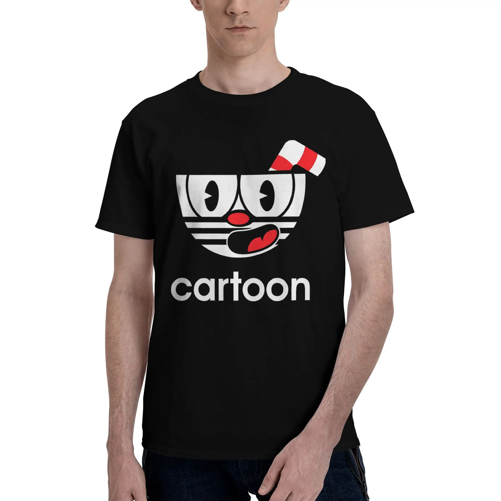Men Women Graphic Printed Cuphead and Mugman cup mug T Shirt Tee Cotton  T-shirts Clothes