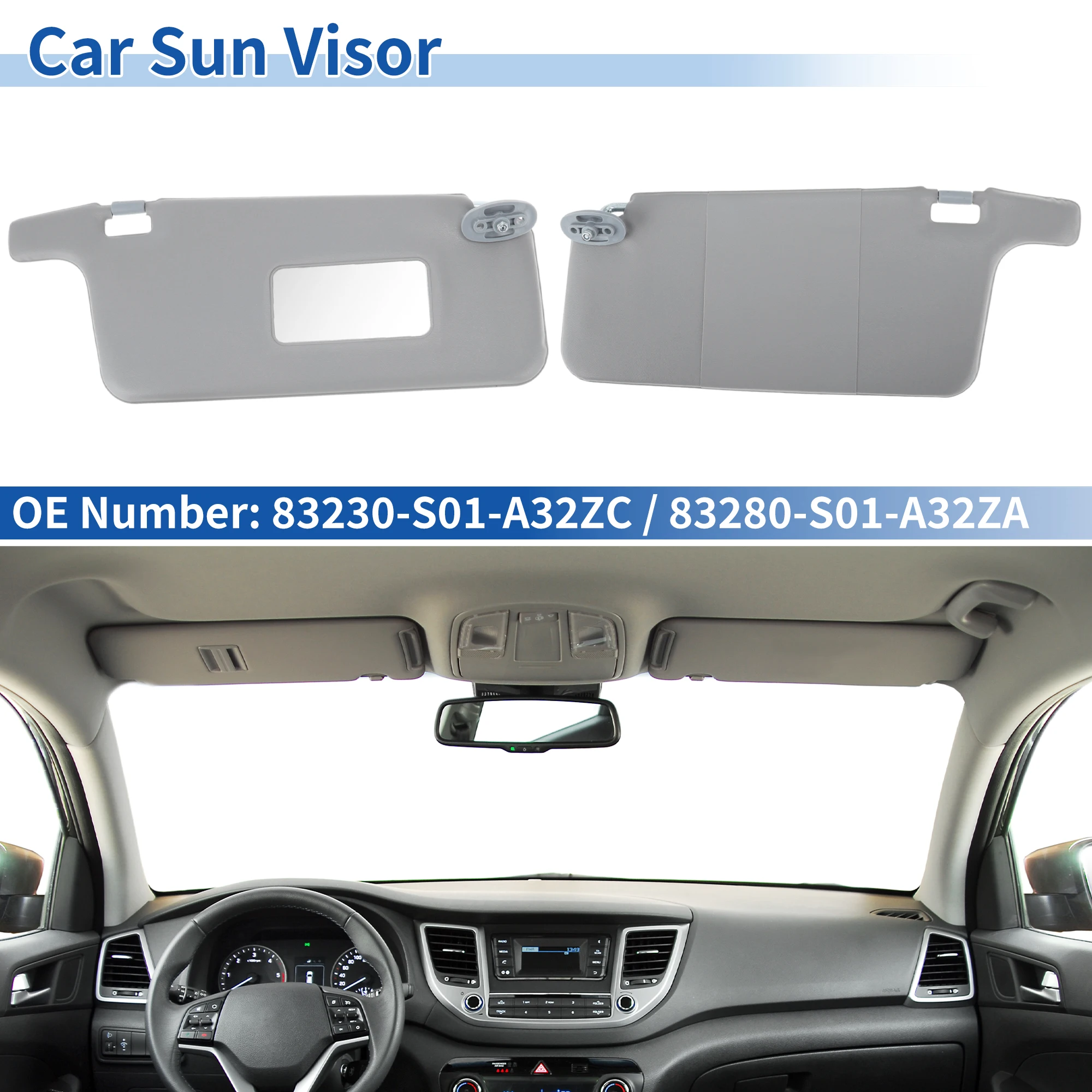 

UXCELL Left & Right Side Sun Visors for Honda Civic 96-00 No.83230-S01-A32ZC