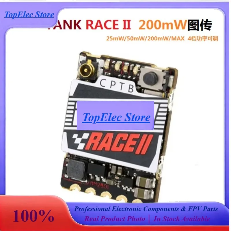 TopEssRush FPV Tank Race II Video Transmitter 25 50 200mW Max 48CH Racing Pit Band VTX
