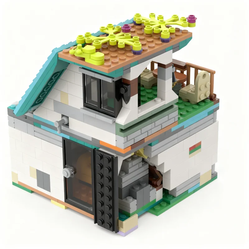 600 قطعة من مكعبات البناء النمطية لنموذج شارع مع منازل واسعة ومريحة، هدية عيد الميلاد، لعبة تركيب معمارية إبداعية