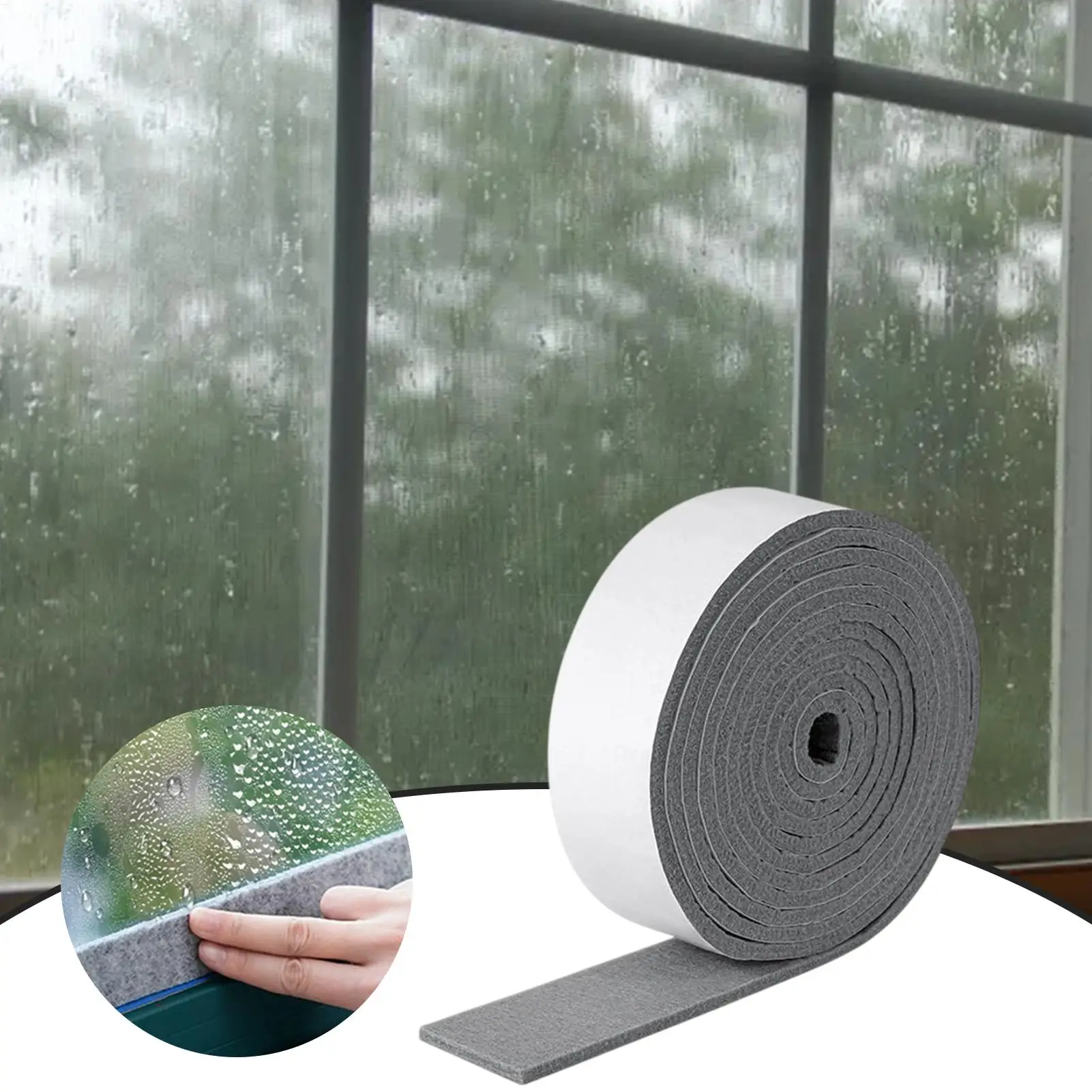 Selbstklebender Fenster-Wasserabsorptionsstreifen Hält Trocken Verdickter Filz zur Kondensationsprävention Winter-Fensterbank-Wandschutz