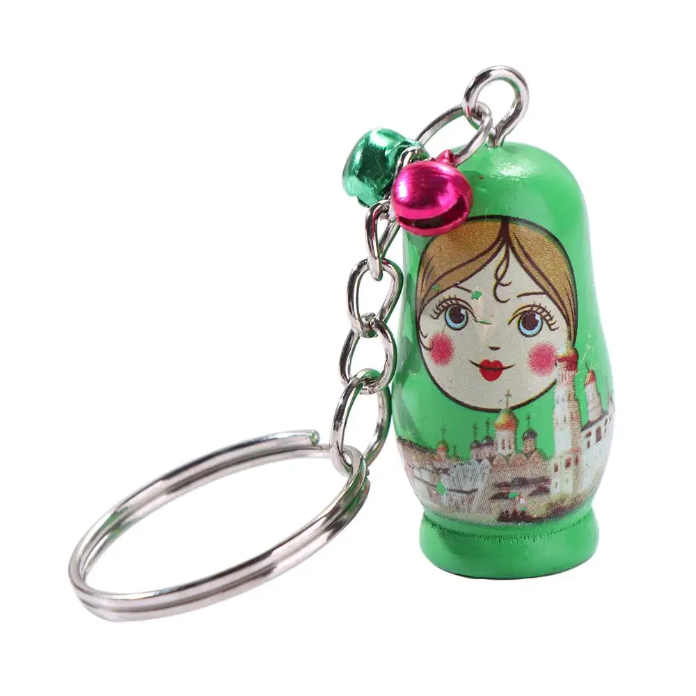 Matryoshka Russian Matryoshka Russian Dolls Key Rings Drip Wood Key Rings Wooden Stacking Dolls Pendant Smooth Creative