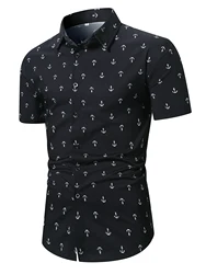 Men's Fashion shirt Men's printed shirt Short sleeve casual shirt