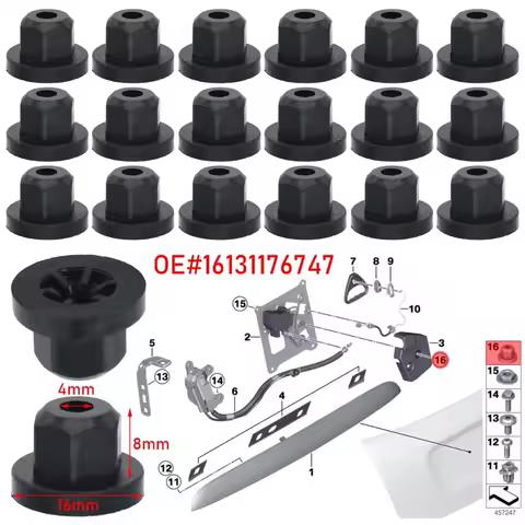 20/40/100PCS Plastic Body Nut Flange Clamping Fasteners Suitable For Mercedes Benz BMW 16131176747 Automotive Accessories