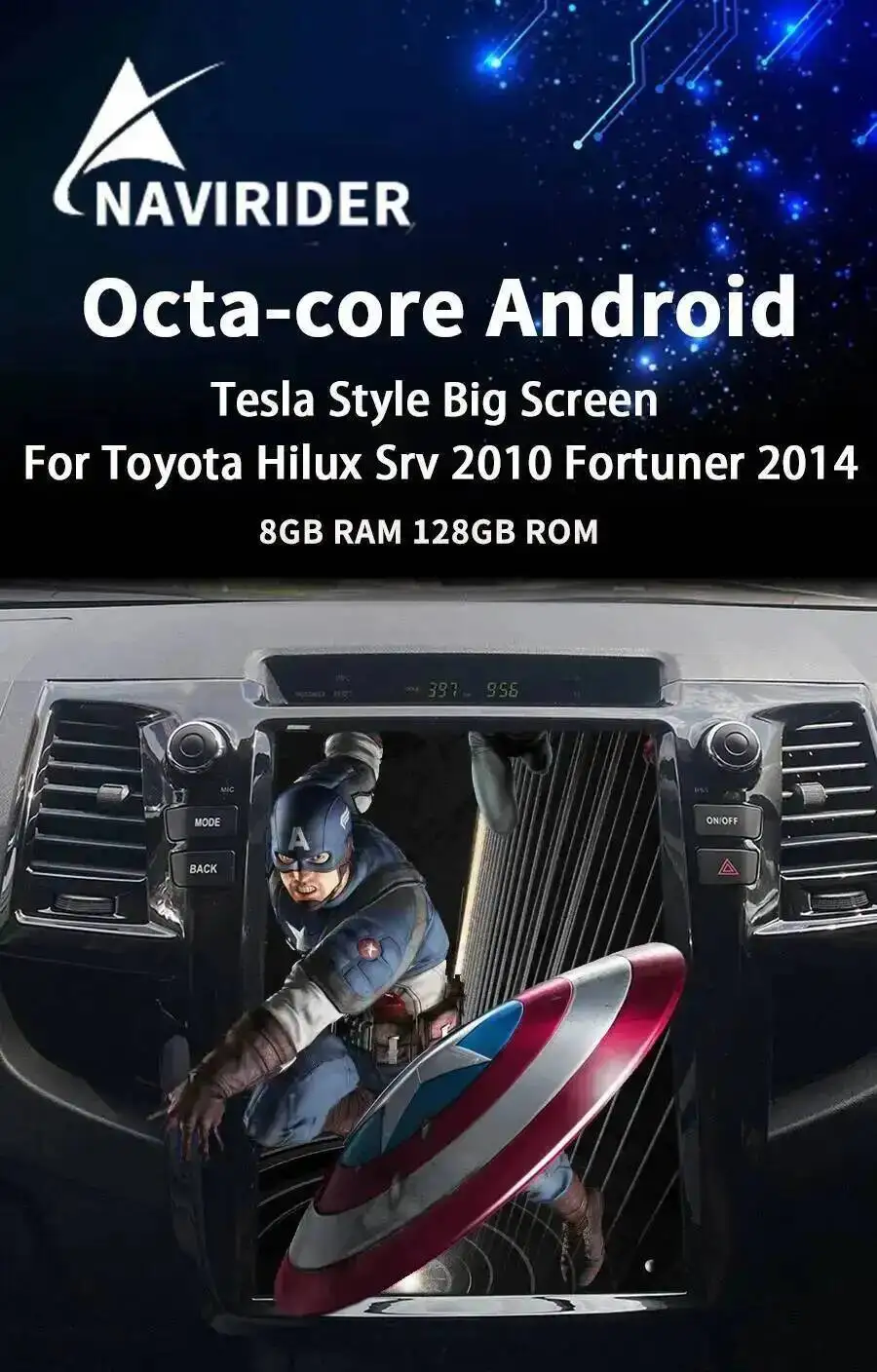Vertikaler Bildschirm GPS CarPlay Audio Multimedia Video Player Navigation Autoradio für Toyota Fortuner Hilux Revo 2005-2014 Android – Detail 9