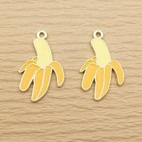 10pcs Banana Charm for Jewelry Making Enamel Necklace Earring Bracelet Pendant Diy Craft Supplies Alloy Metal Gold Plated