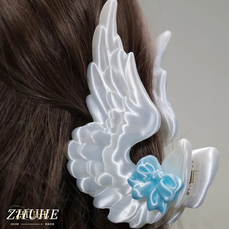 Fairy Wing Hair Claw Clip, Jewelry Accessories For Women Men, Copper‑alloy Material, Cute Bow Detail Hair Accessory, Fashion Hai
