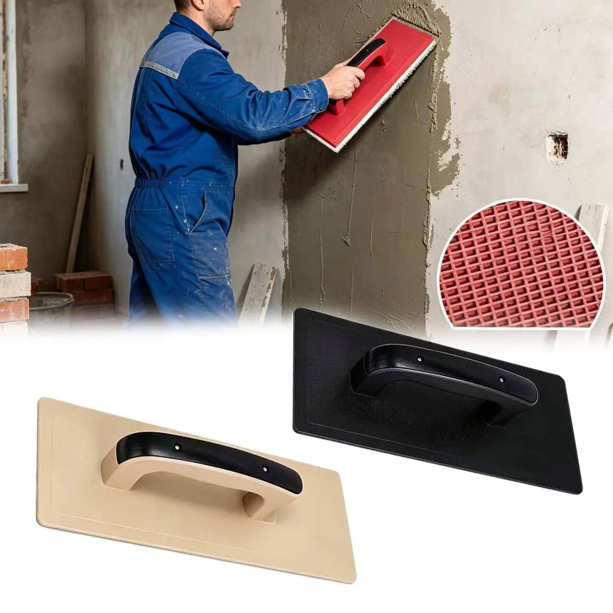 Plastic Flat Finishing Trowel PU Material Grout Float For Concrete Cement Drywall Plastering Construction Tool Sanding Board