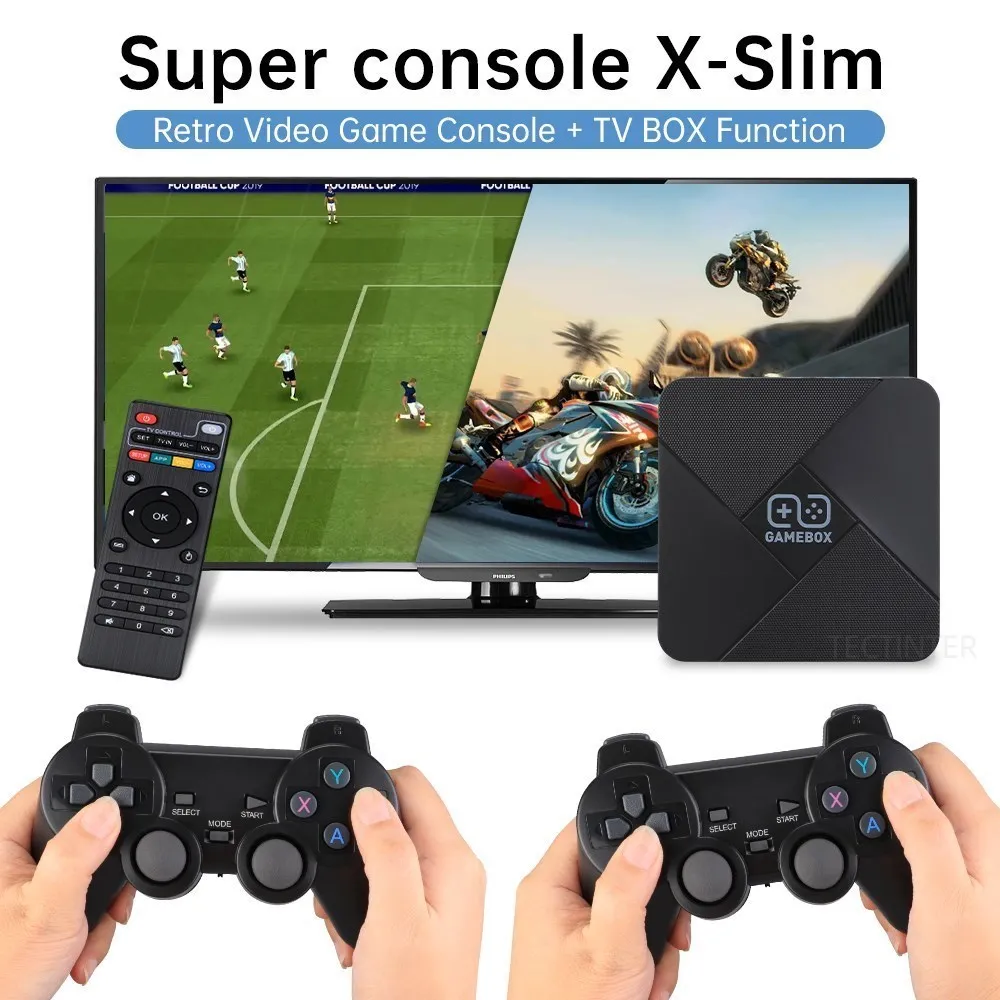 G5 Dual-System Retro Game Console 4K HD Game Box TV Wireless Video Game Stick Built-in 20000+ Games 64G TV Box