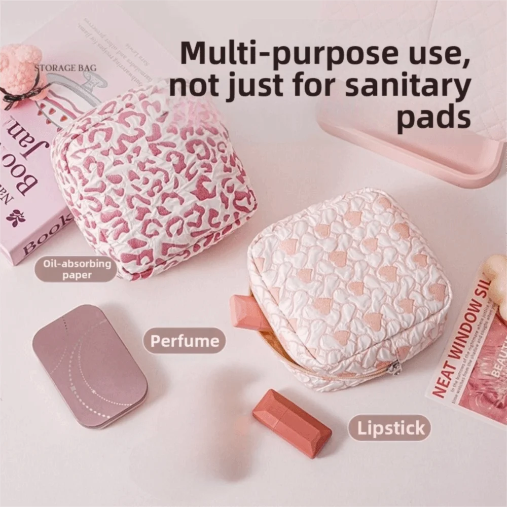 High Quality Square Sanitary Napkin Storage Bag Multifunctional Large Capacity Cosmetic Bag Portable Mini Coin Purse
