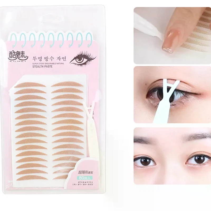 120 Uds cinta adhesiva para párpados dobles pasta autoadhesiva de doble pliegue de larga duración herramientas para ojos grandes Beige transparente
