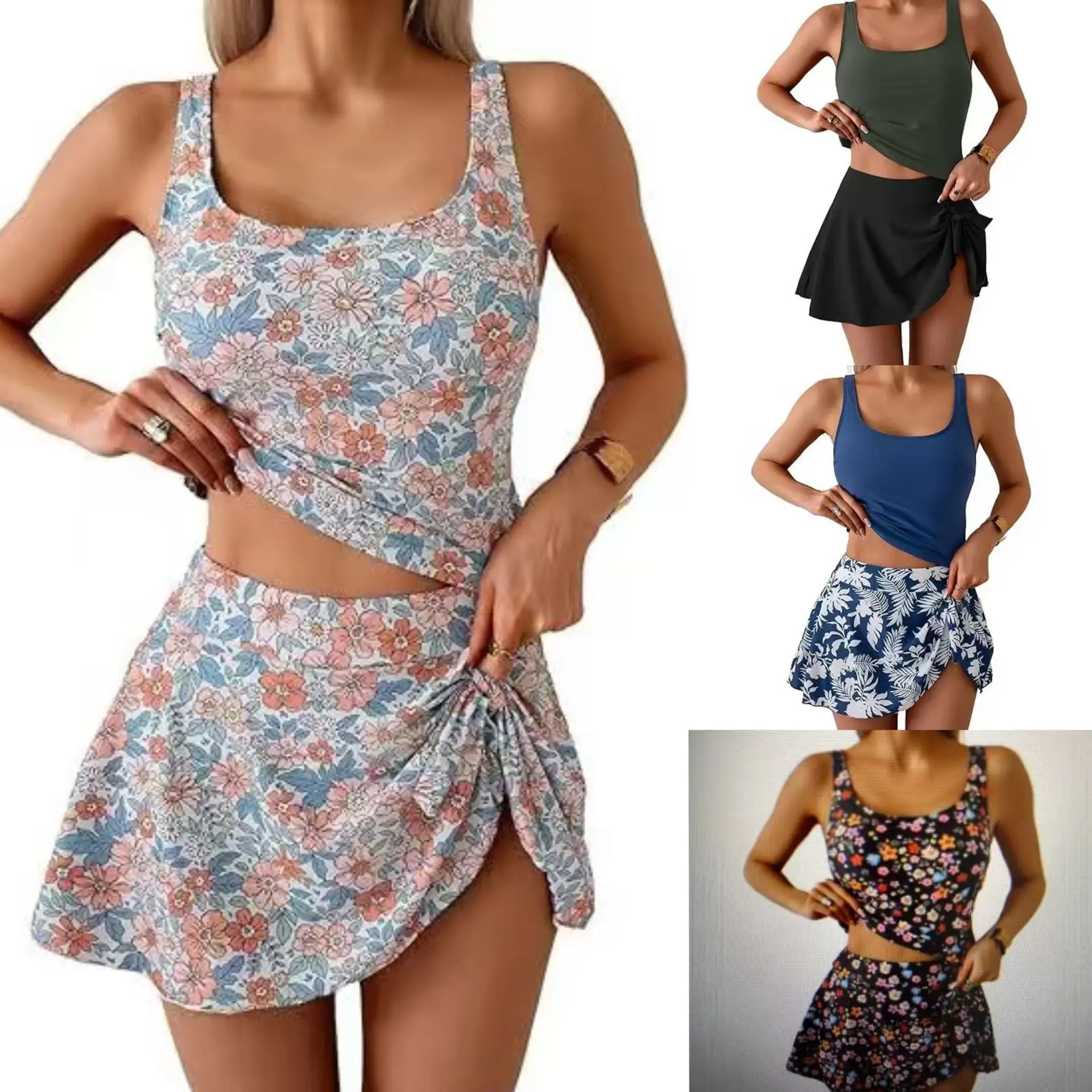 

New Fashion Slim Fit Drawstring Design Split Women's Bikini Swimsuit on Both Sides