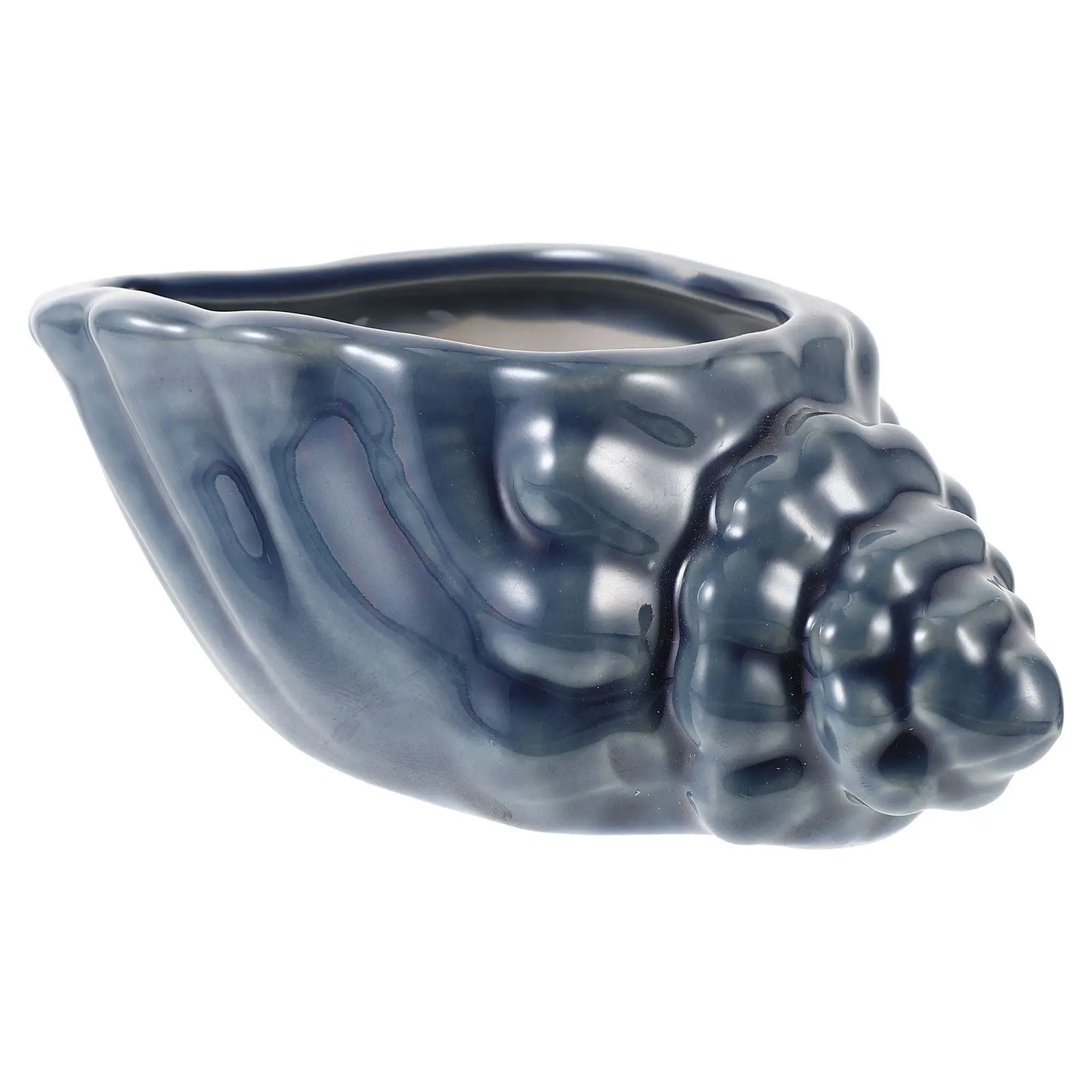 1Pcs Premium Ceramic Craft Flowerpot Conch Inspired Unique Plant Container Decorative Flowerpot Adornment for Succulents Herbs