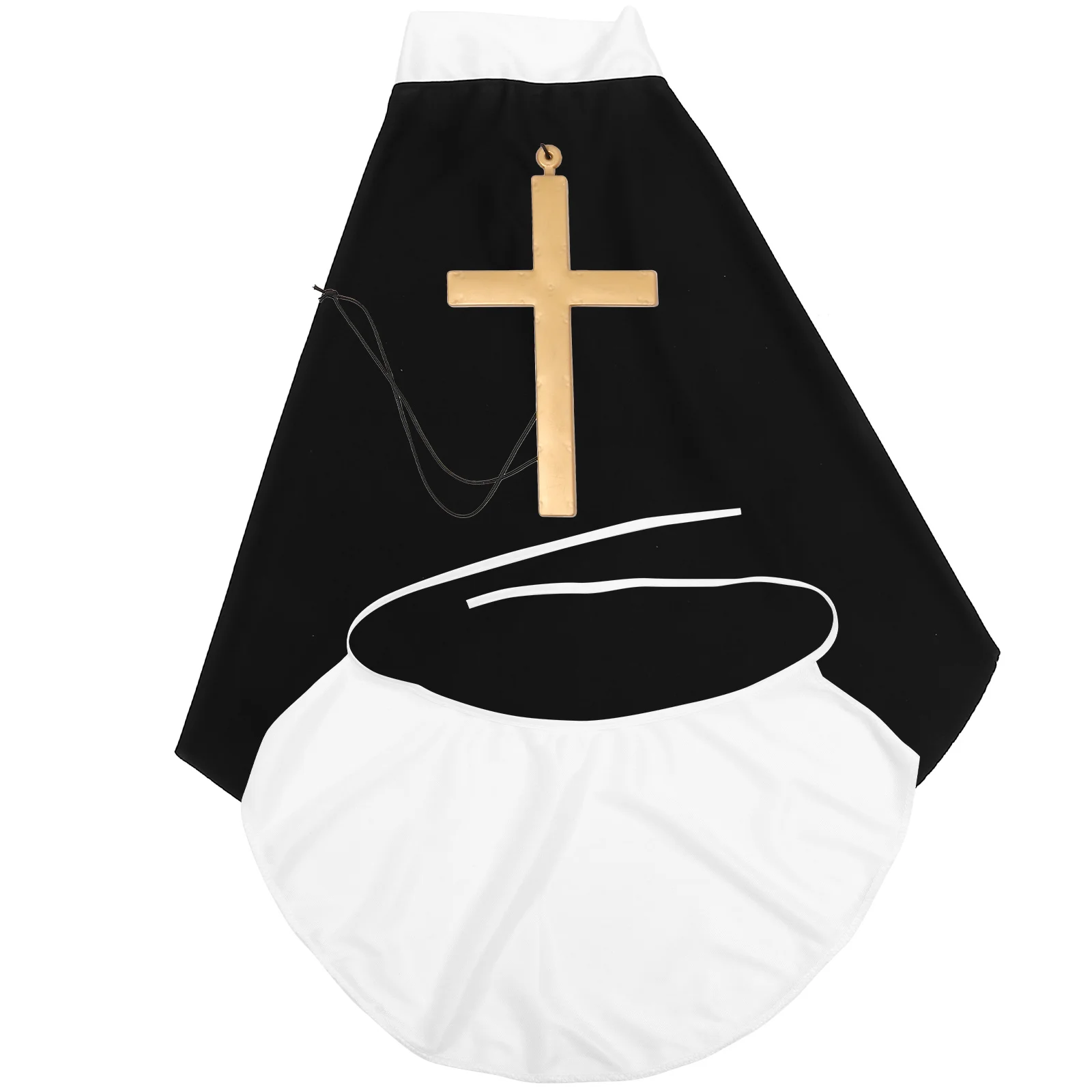 

1 Set Creative Priest Cosplay Head Wrap Scarf Cross Pendant Halloween Costume Accessories Big Cross Charm For Men Roleplay Party